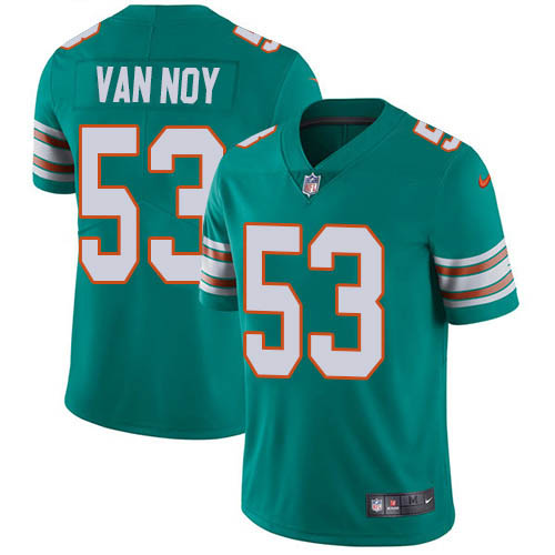 Nike Miami Dolphins #53 Kyle Van Noy Aqua Green Alternate Youth Stitched NFL Vapor Untouchable Limited Jersey->youth nfl jersey->Youth Jersey